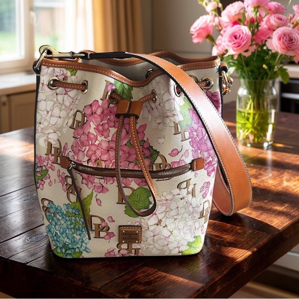 Dooney & Bourke Floral Bucket Bag - Like New! See Video!